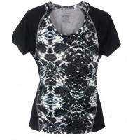 CAMISETA ASICS W LITE-SHOW FAV SS - PRETO COM ESTAMPA